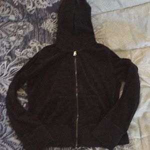 Black suede hoodie
